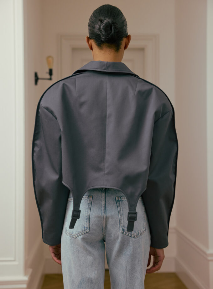 Тренч Bazhane garter trench графіт