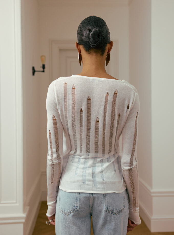 Кардиган Bazhane Sheer cardigan молочний