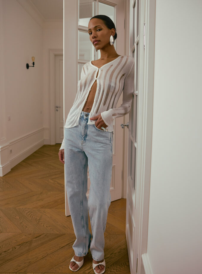 Кардиган Bazhane Sheer cardigan молочний