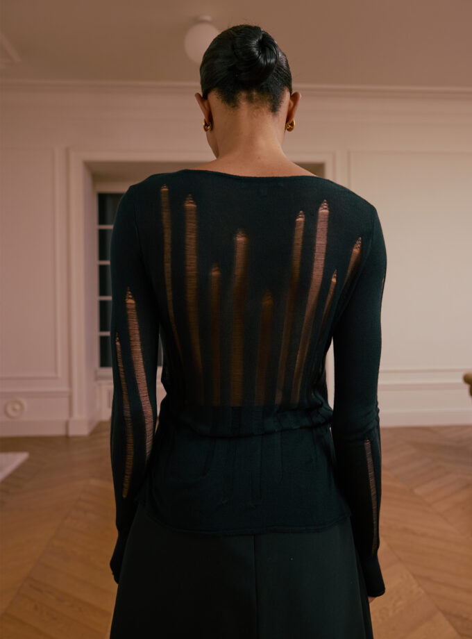 Кардиган Bazhane Sheer cardigan чорний