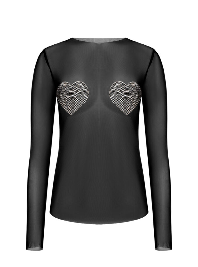 Лонг Zigzag сітка чорна з серцем (Crystal)