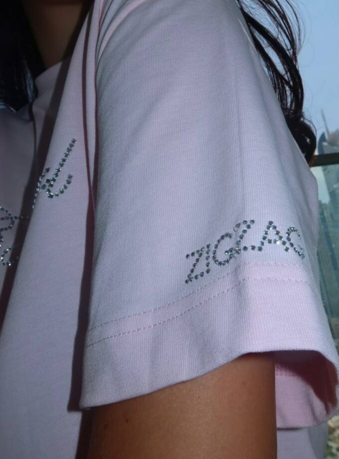 Футболка Zigzag рожева Baby girl (crystal)