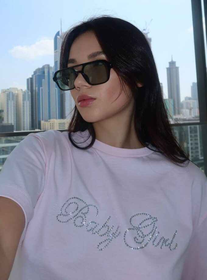 Футболка Zigzag рожева Baby girl (crystal)