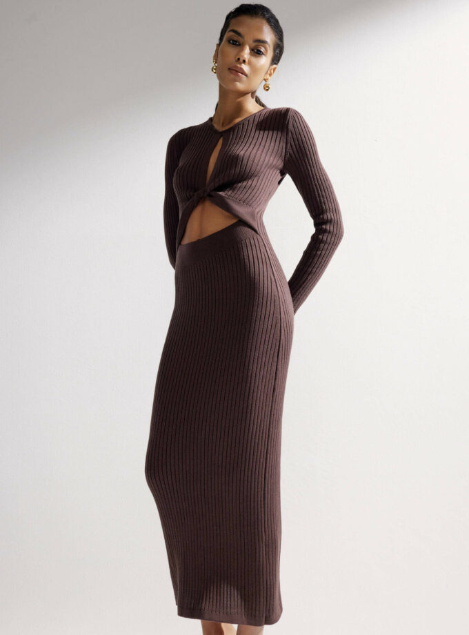 Сукня 25union з перекрутом на грудях шоколад