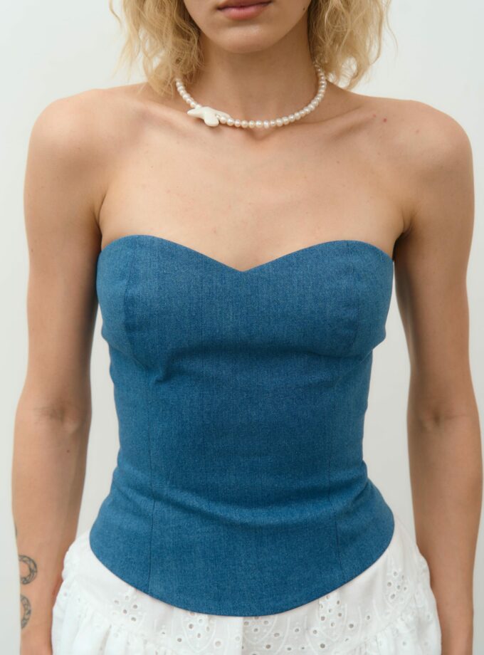 Корсет Colette джинсовий синій