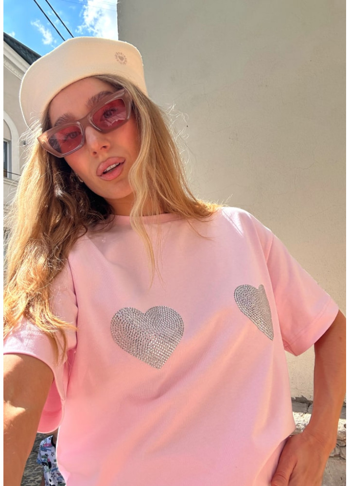 Футболка Zigzag рожева серця (crystal)