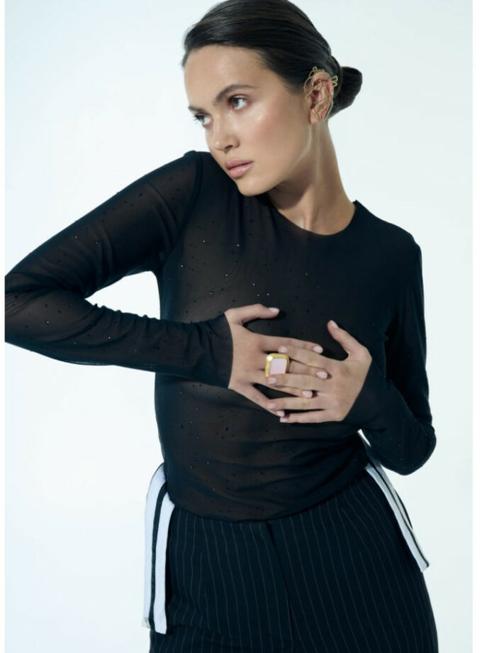 Лонг Zigzag сітка чорний розсип (jet black)