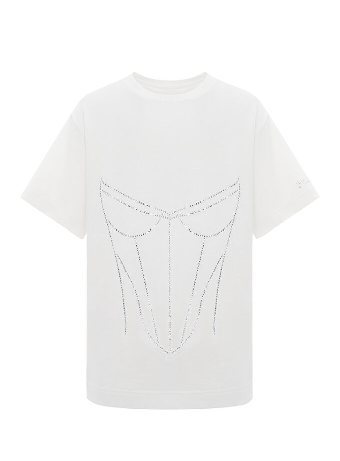 Футболка Zigzag молочна з корсетом Кейт (Crystal)