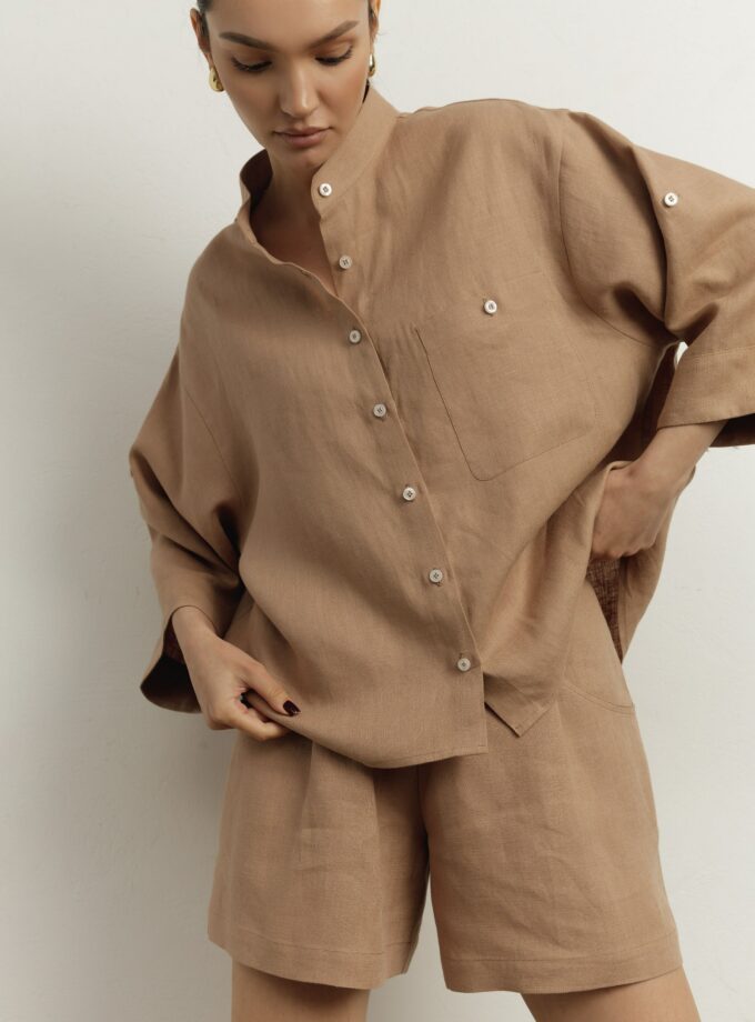 Сорочка FEEL and FLY лляна Francine Mocha