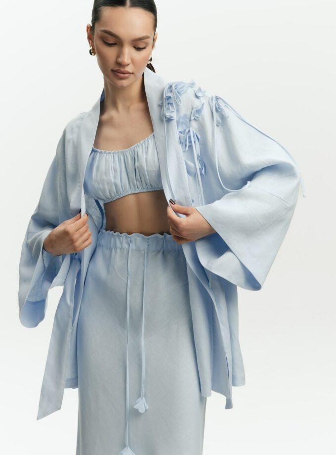 Жакет FEEL and FLY лляний кімоно Esther Light Blue