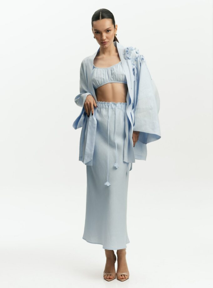 Жакет FEEL and FLY лляний кімоно Esther Light Blue