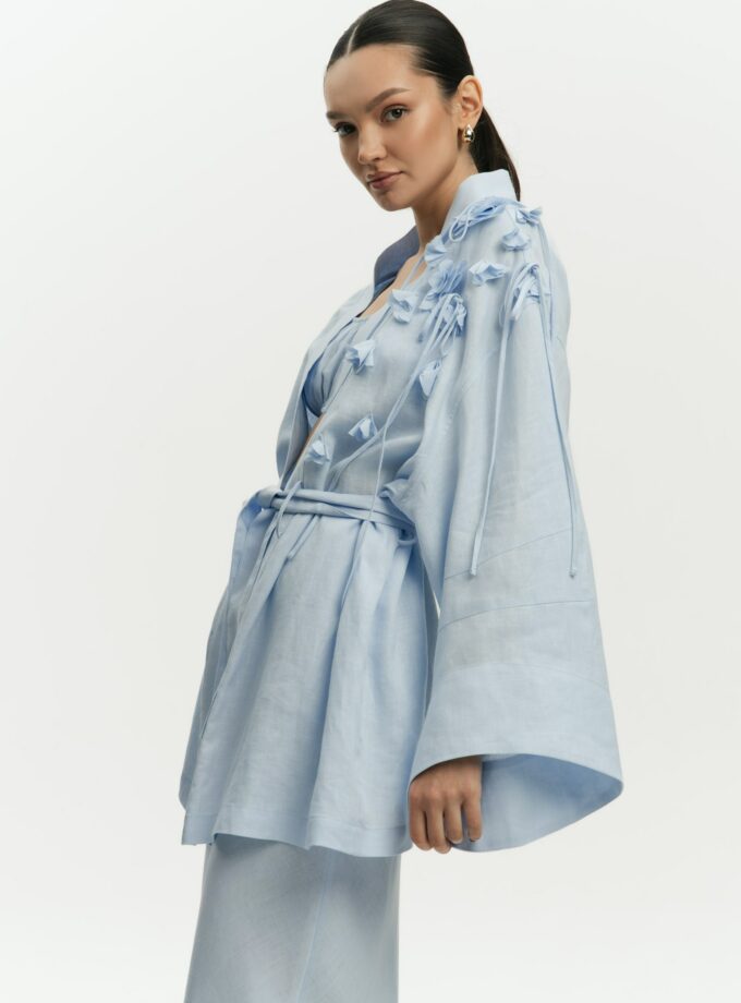 Жакет FEEL and FLY лляний кімоно Esther Light Blue
