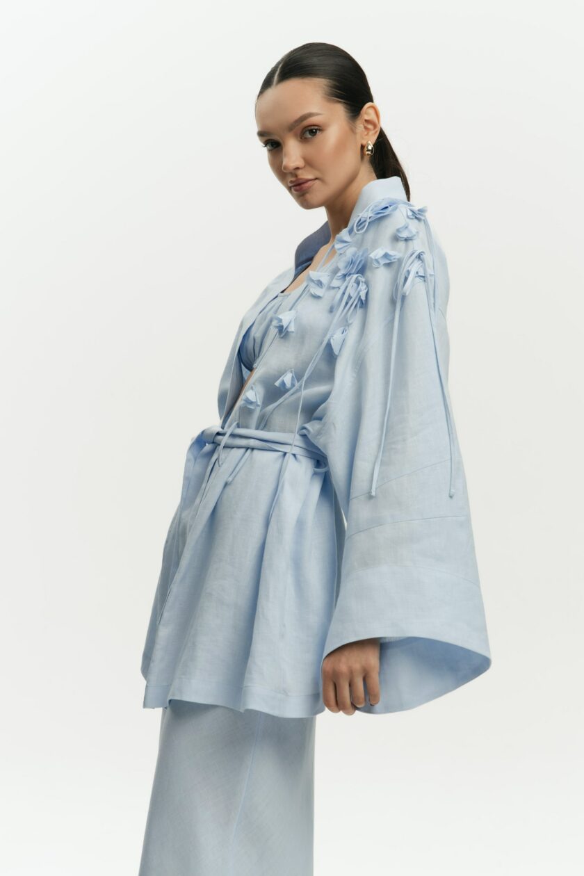Жакет FEEL and FLY лляний кімоно Esther Light Blue