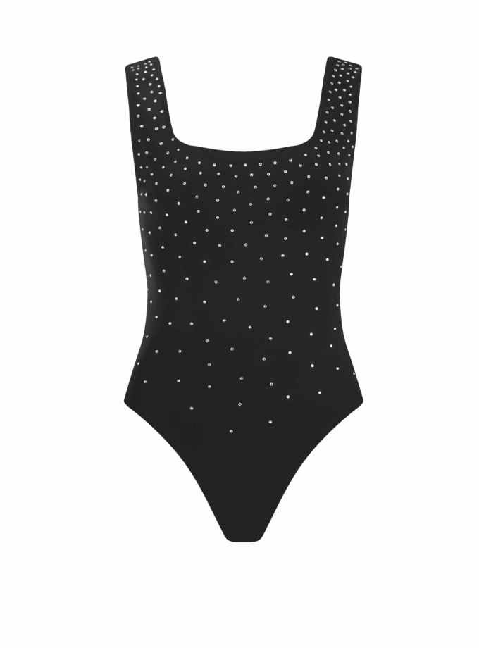 Купальник Zigzag розсип суцільний чорний (Crystal)