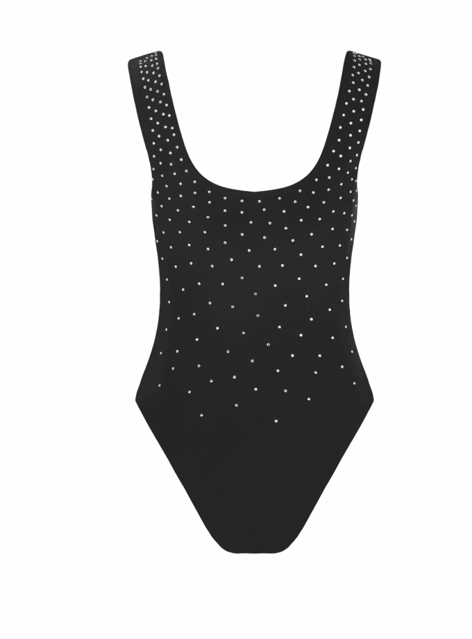 Купальник Zigzag розсип суцільний чорний (Crystal)