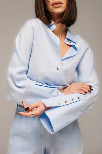 Сорочка FEEL and FLY лляна Hilda Light Blue