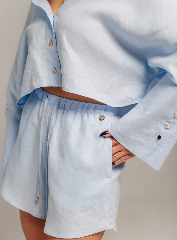 Шорти FEEL and FLY лляні Nora Light Blue