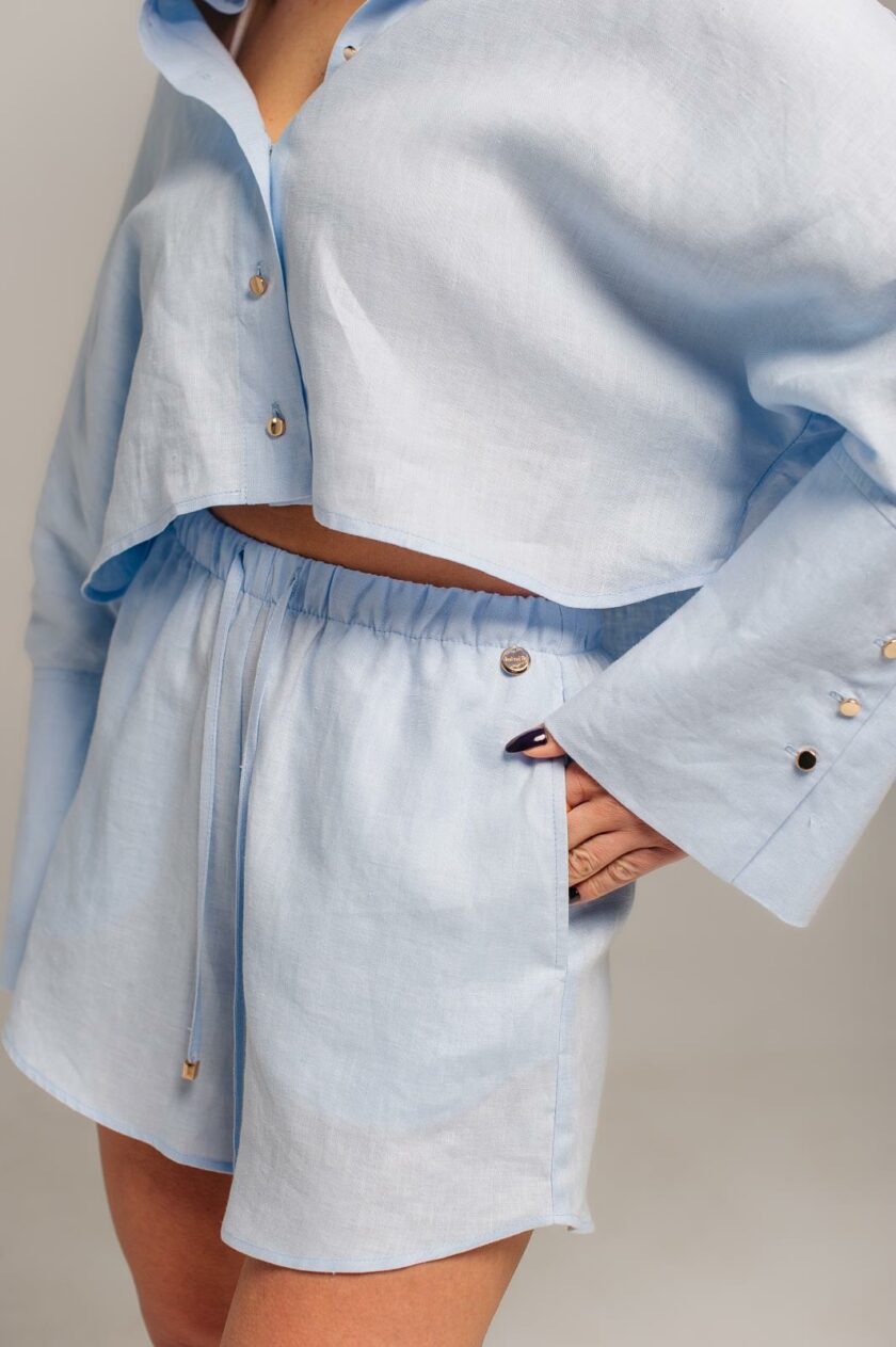 Шорти FEEL and FLY лляні Nora Light Blue - Зображення 2