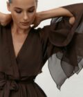 Сукня Colette кімоно шифон шоколад - Зображення 2