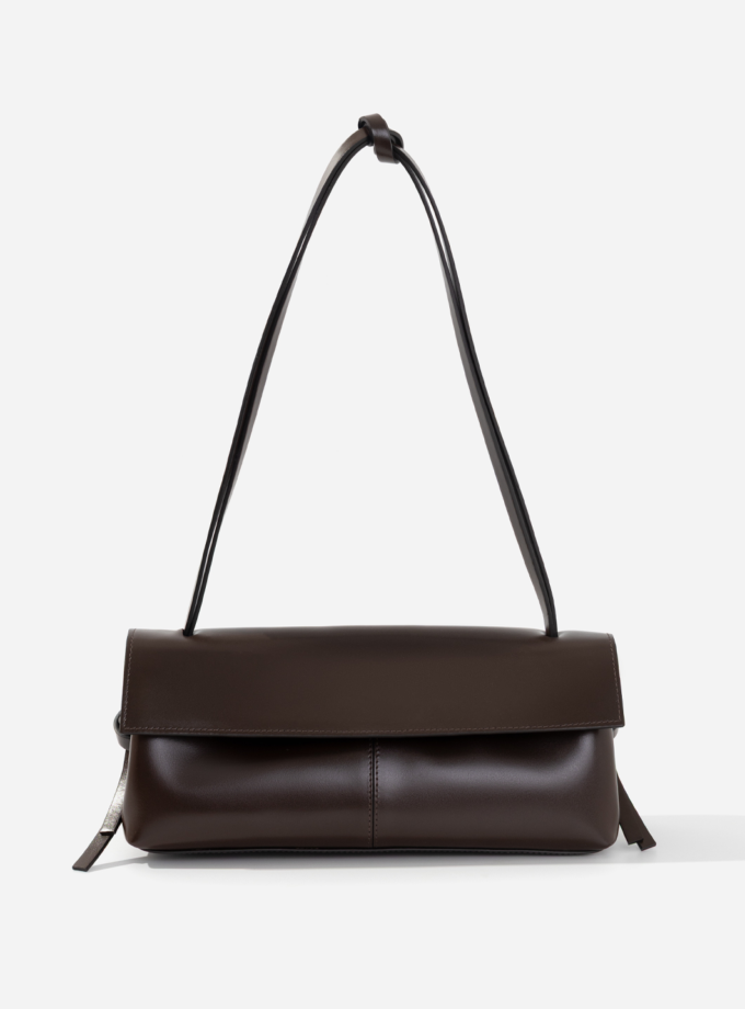 Сумка Kachorovska Rebecca Baguette 29 шкіра темний шоколад