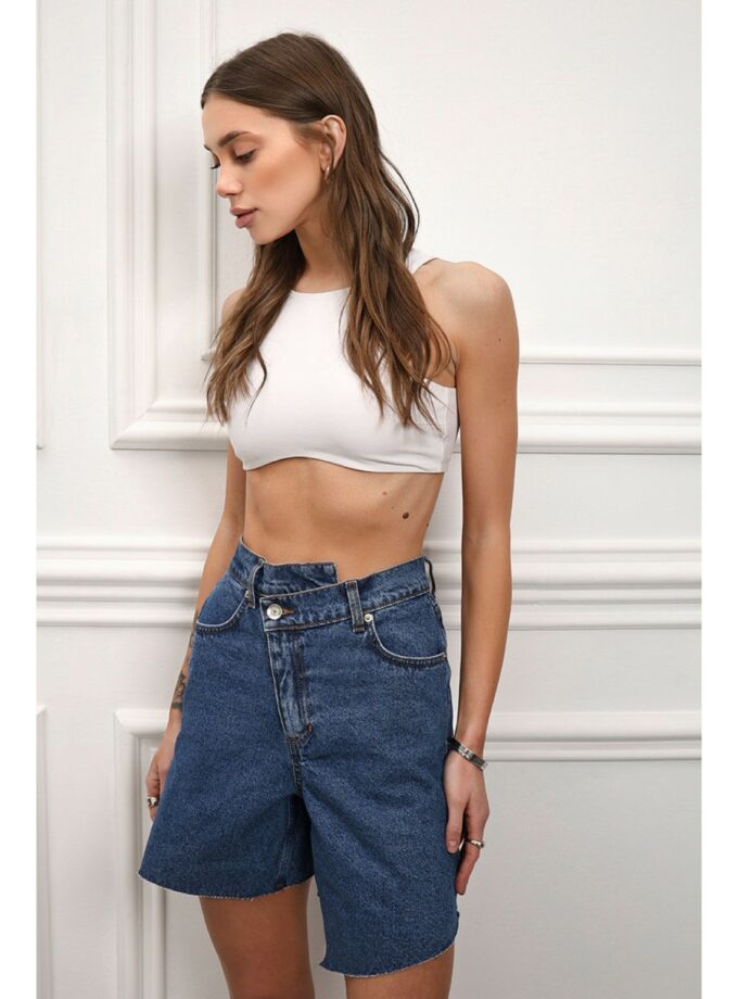 Шорти Aisenberg denim Criss Cross сині