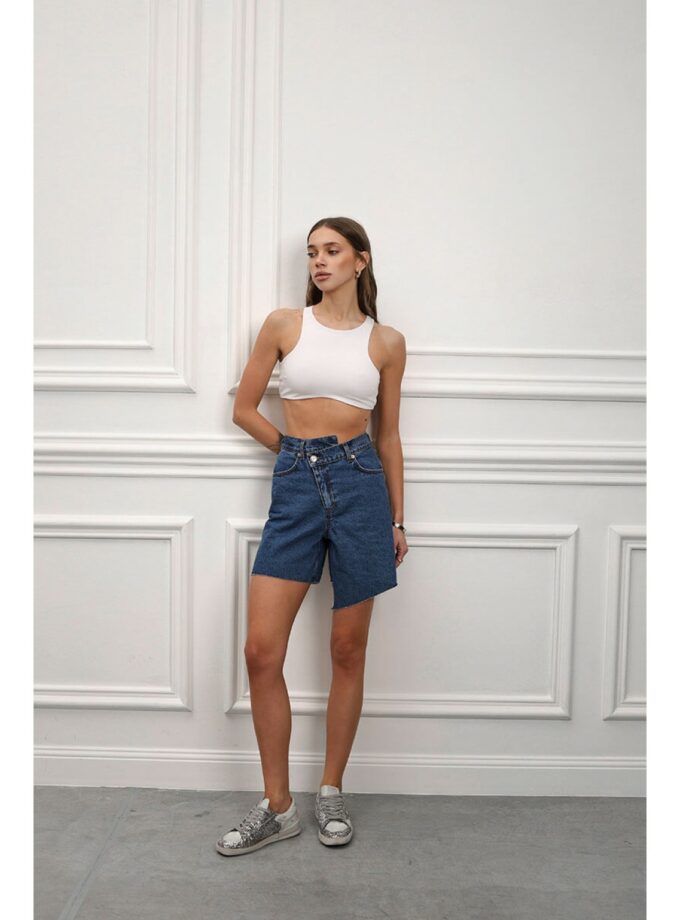 Шорти Aisenberg denim Criss Cross сині