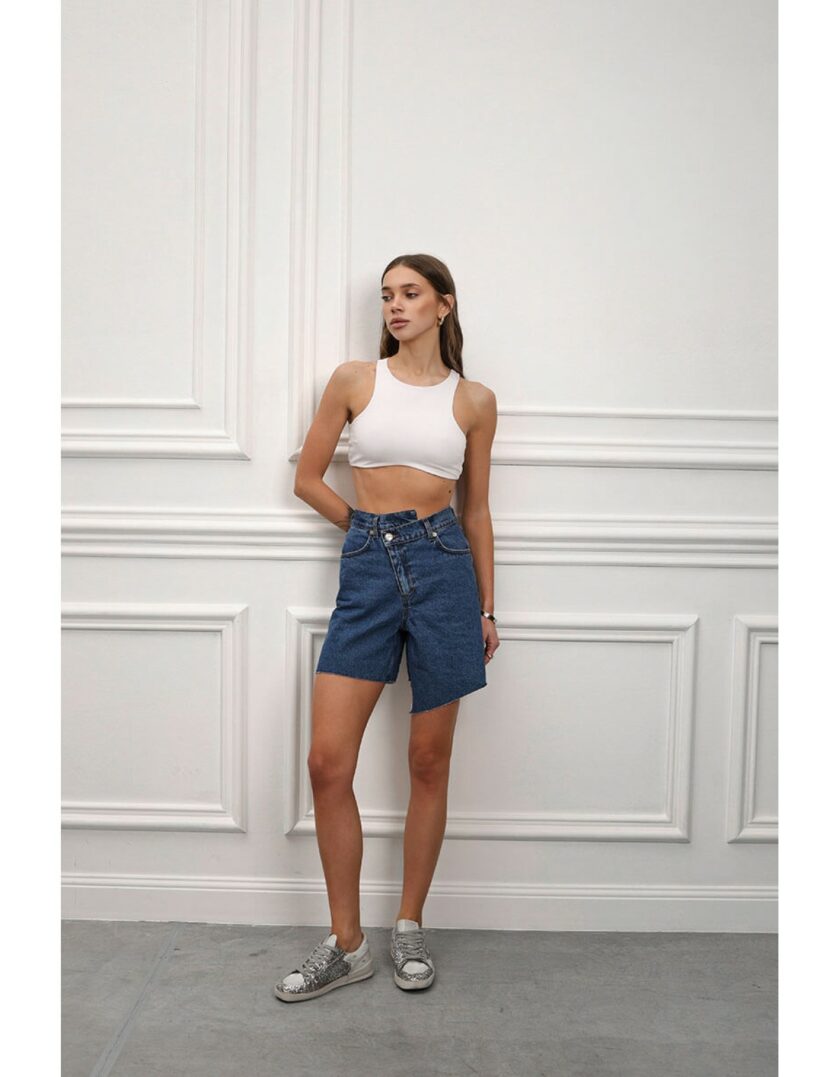 Шорти Aisenberg denim Criss Cross сині