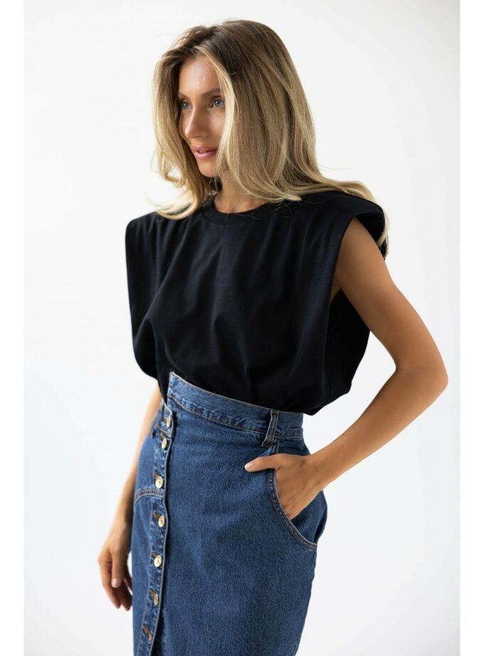 Футболка Aisenberg denim з плечима чорна