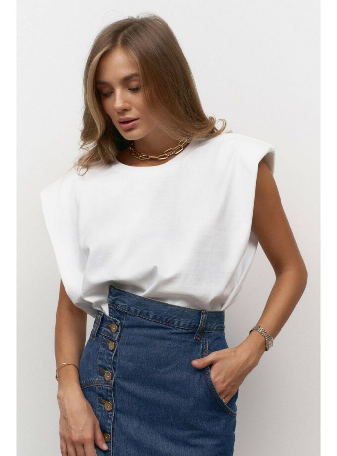 Футболка Aisenberg denim з плечима біла