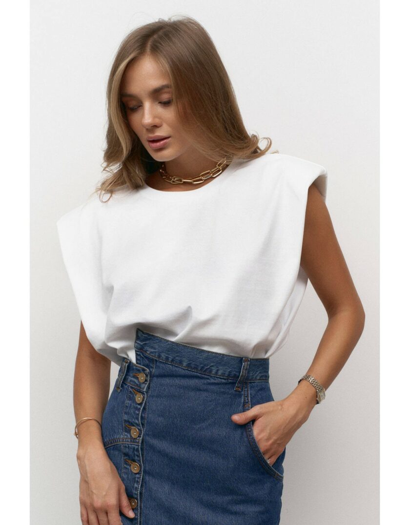 Футболка Aisenberg denim з плечима біла