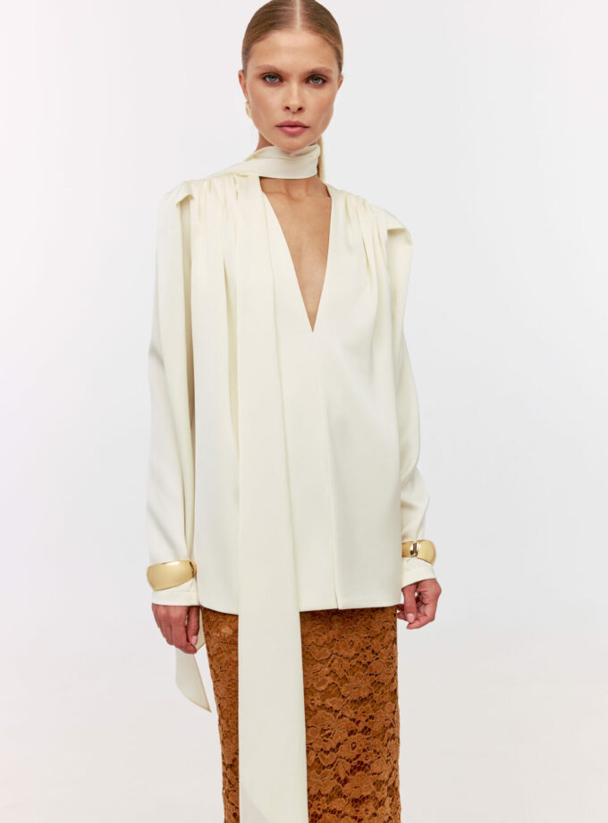 Блуза MYxMY сатинова Rose айворі