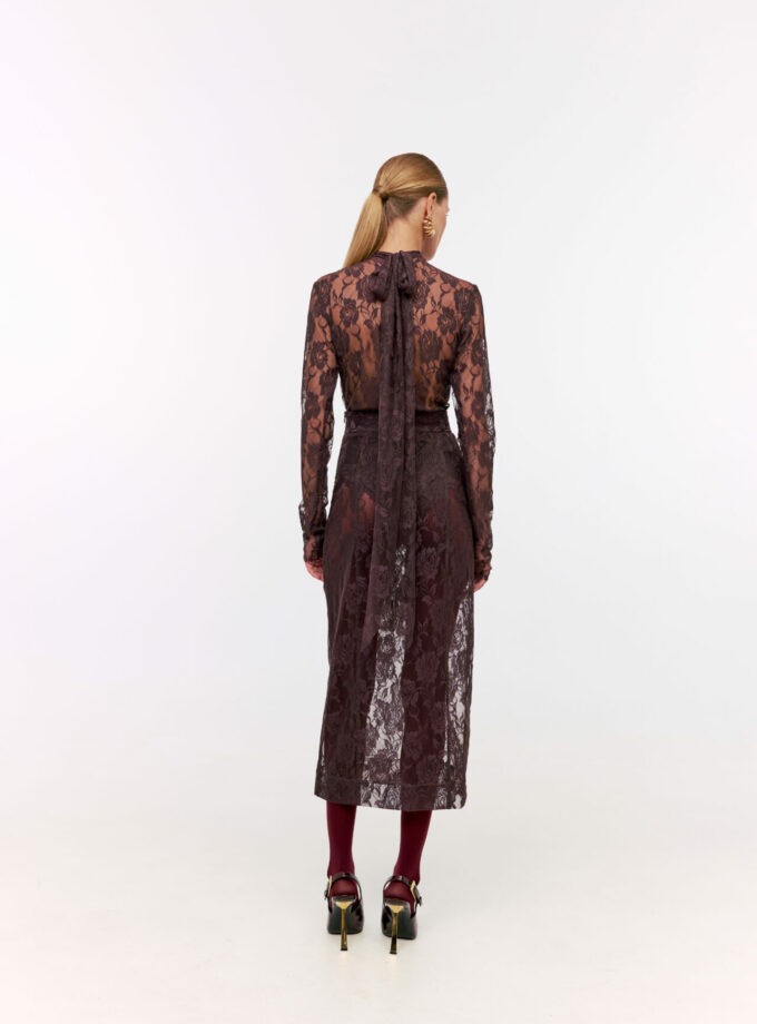 Спідниця MYxMY мереживна Tereza кавова