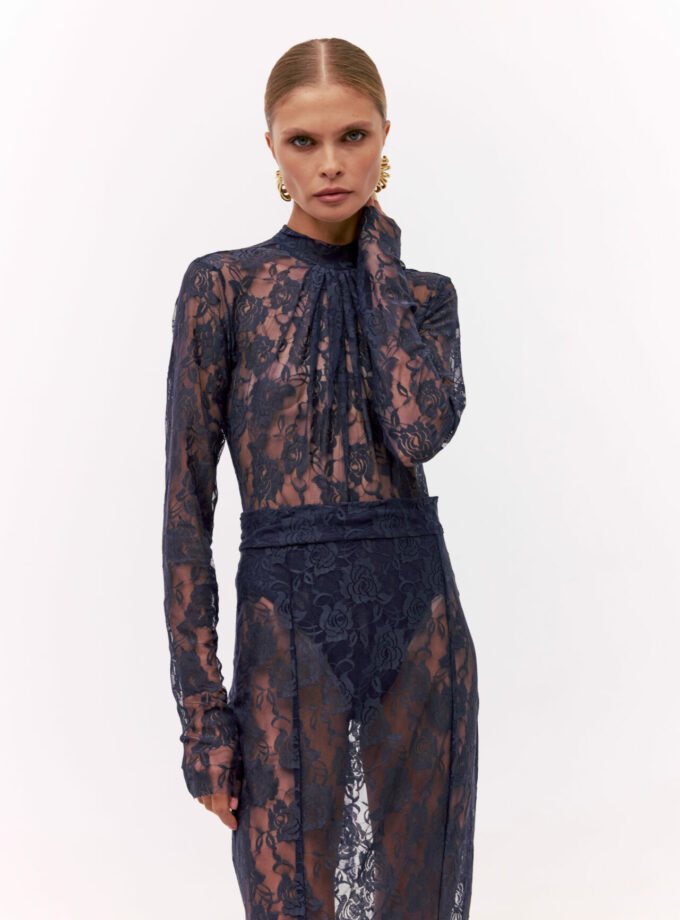 Спідниця MYxMY мереживна Tereza темно-синя