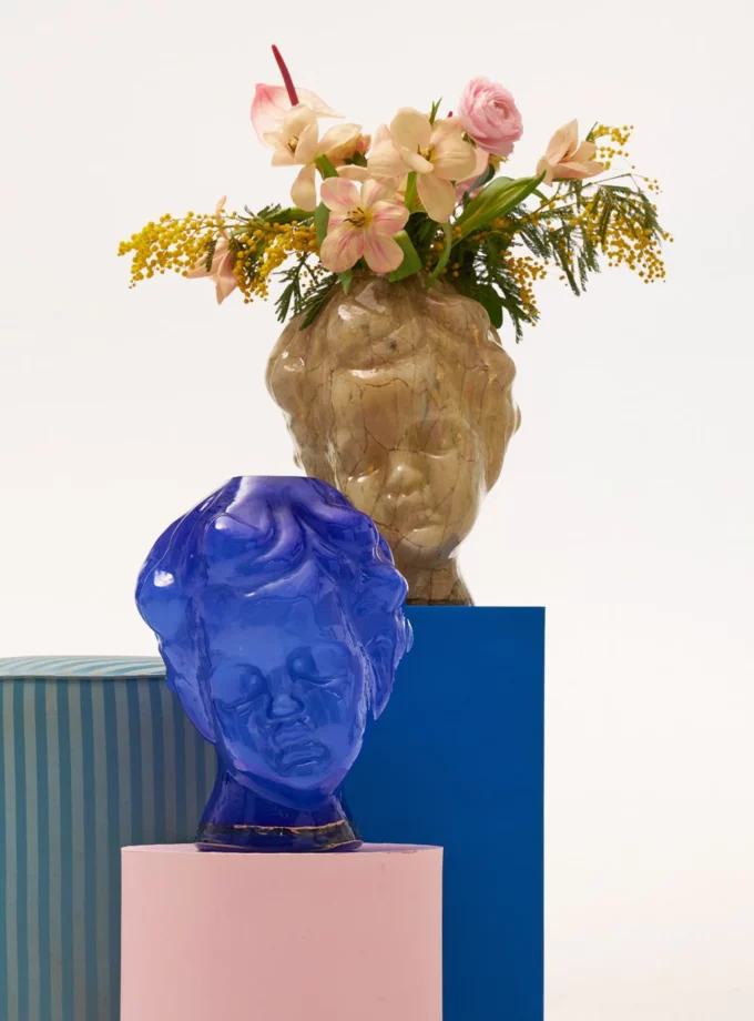 Ваза Gunia голова янгола мармурова