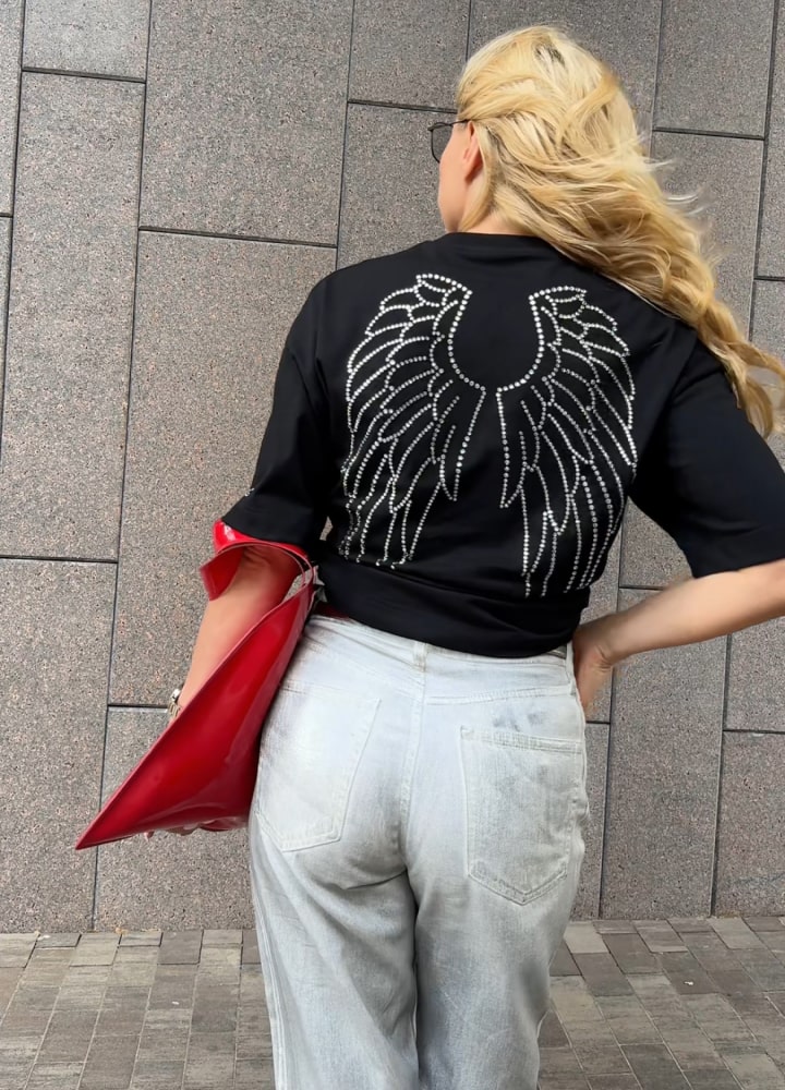 Футболка Zigzag чорна крила - Зображення 3