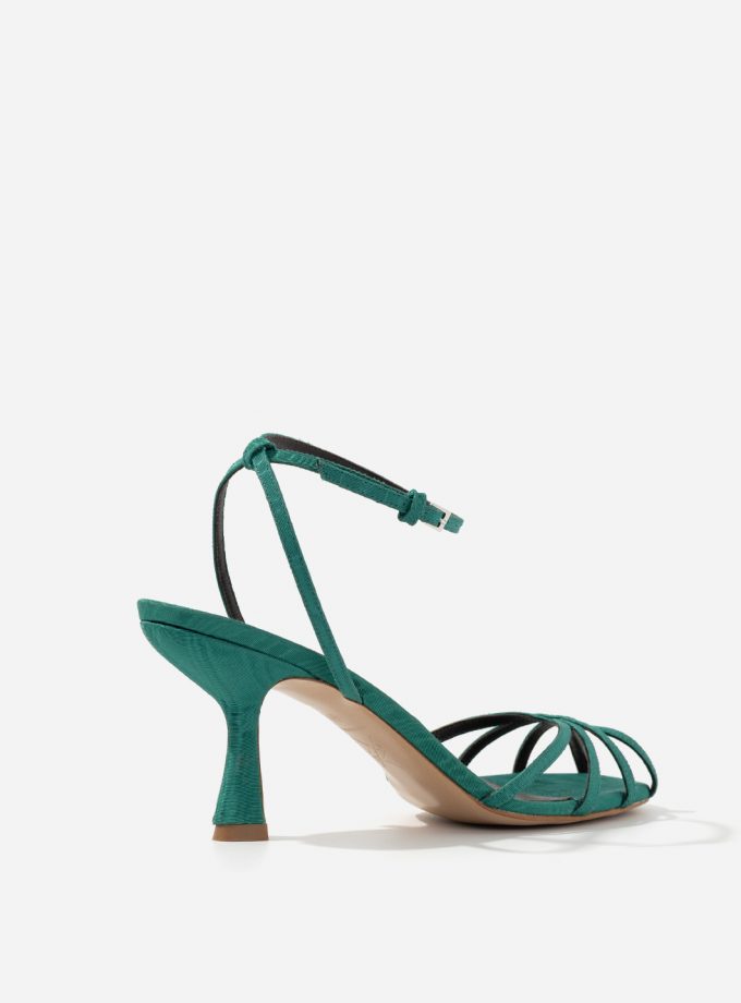 Босоніжки Kachorovska сатин зелений