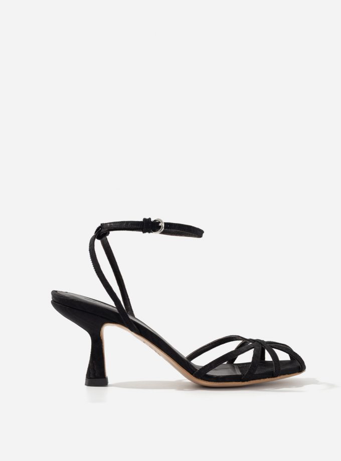 Босоніжки Kachorovska сатин чорний