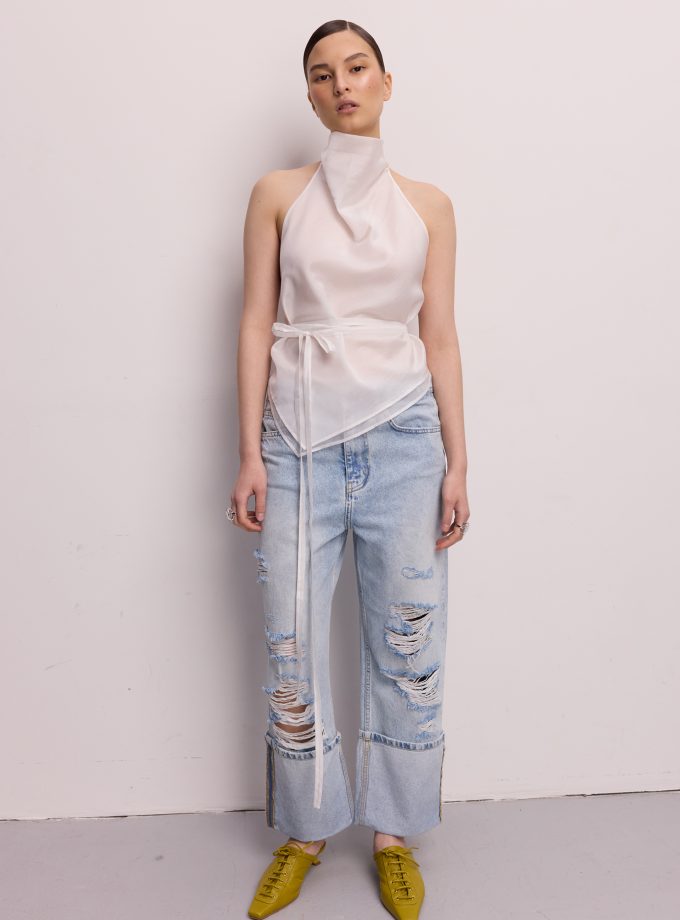 Джинси BAZHANE Boyish Ripped jeans світло-блакитний