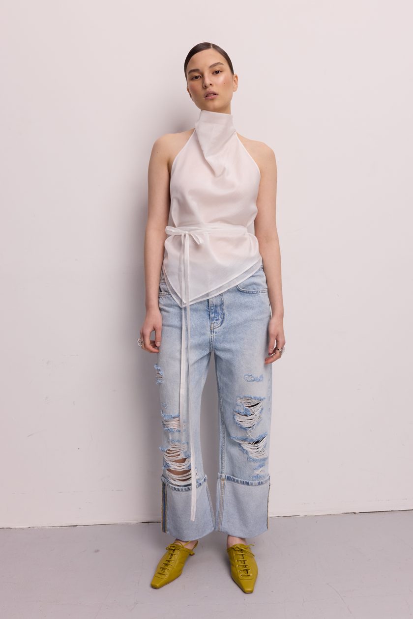 Джинси BAZHANE Boyish Ripped jeans світло-блакитний