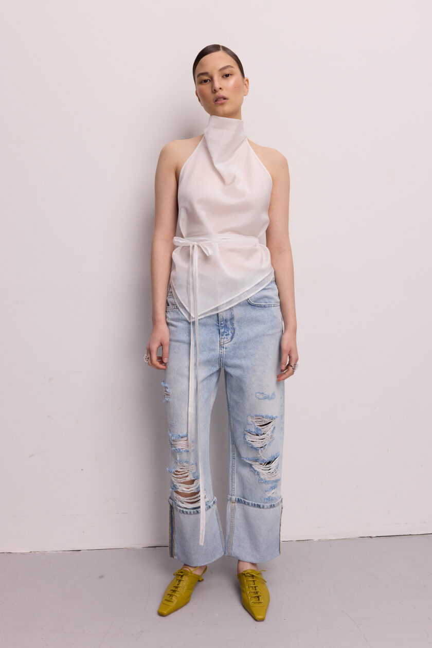 Джинси Bazhane Boyish Ripped jeans світло-блакитний