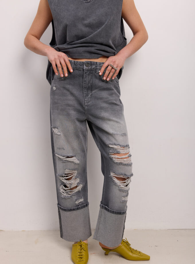 Джинси Bazhane Boyish Ripped jeans сірий