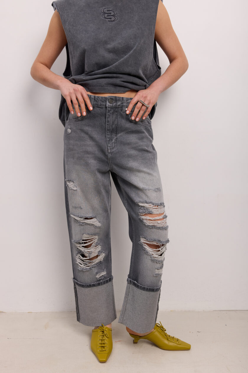 Джинси Bazhane Boyish Ripped jeans сірий