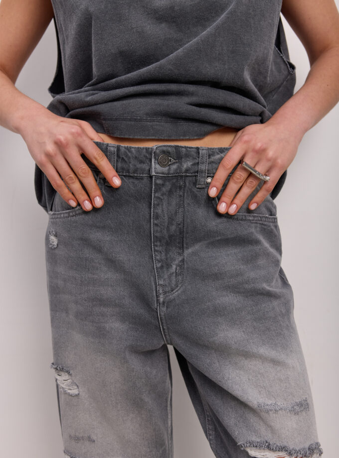 Джинси BAZHANE Boyish Ripped jeans сірий