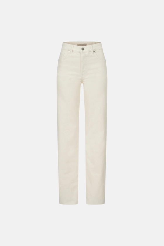 Джинси BAZHANE прямого крою з високою посадкою молочний