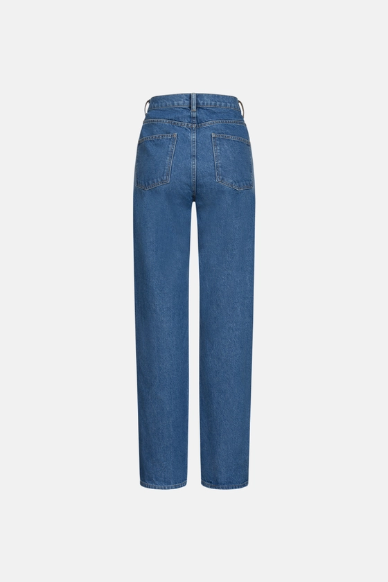 Джинси BAZHANE прямого крою з високою посадкою синій