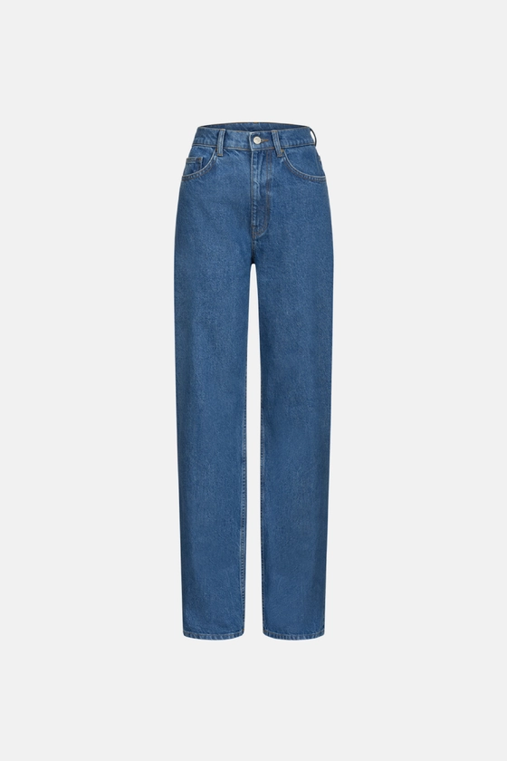 Джинси BAZHANE прямого крою з високою посадкою синій