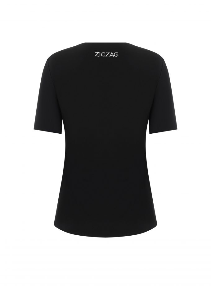 Футболка Zigzag Wings приталена чорна (Crystal)