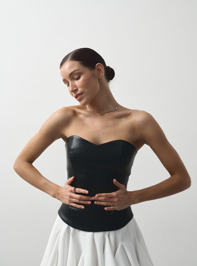 Корсет Colette чорний шкіра