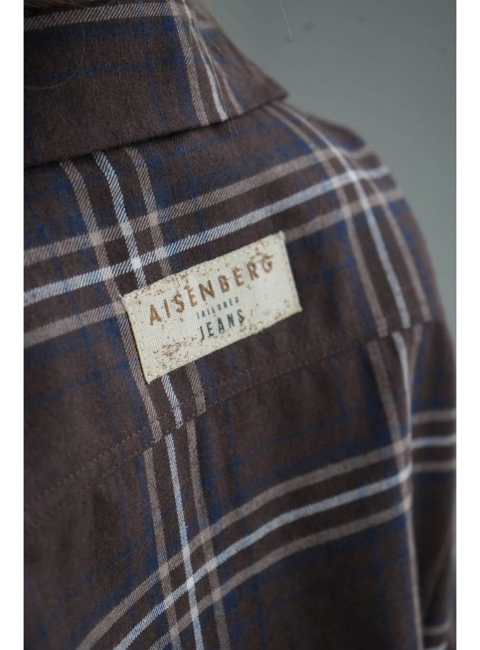 Сорочка Aisenberg denim в клітинку шоколад