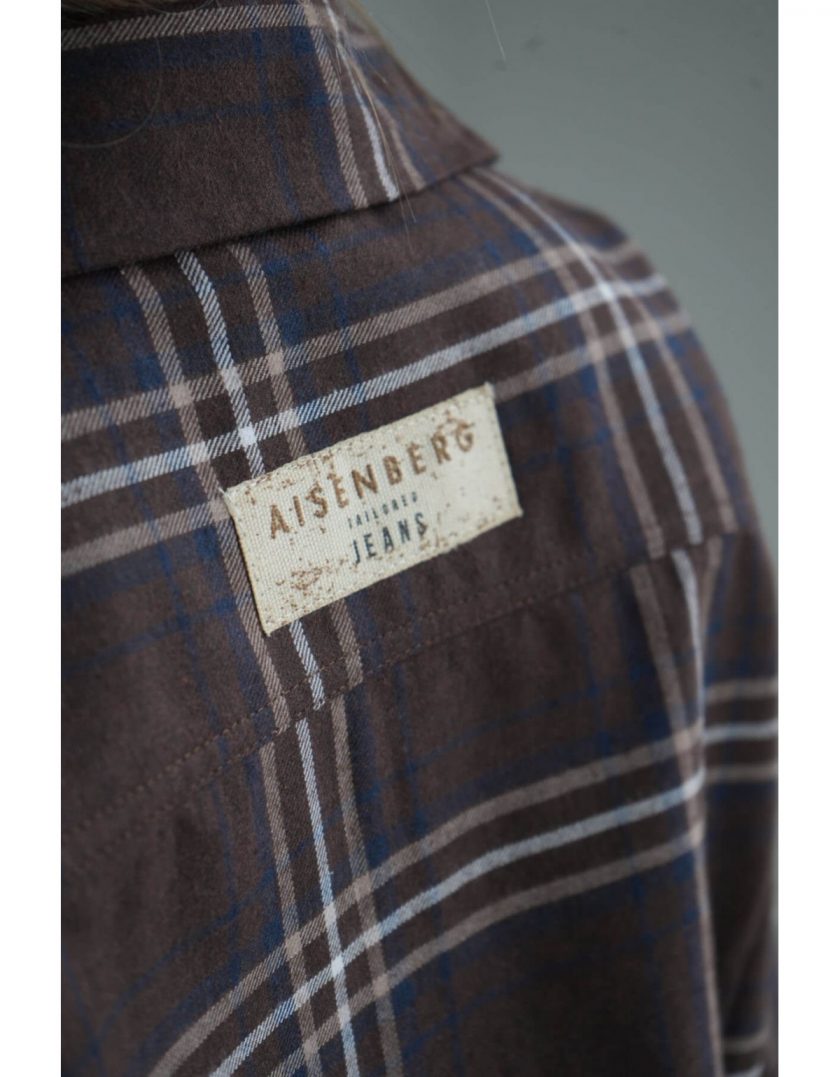 Сорочка Aisenberg denim в клітинку шоколад - Зображення 2